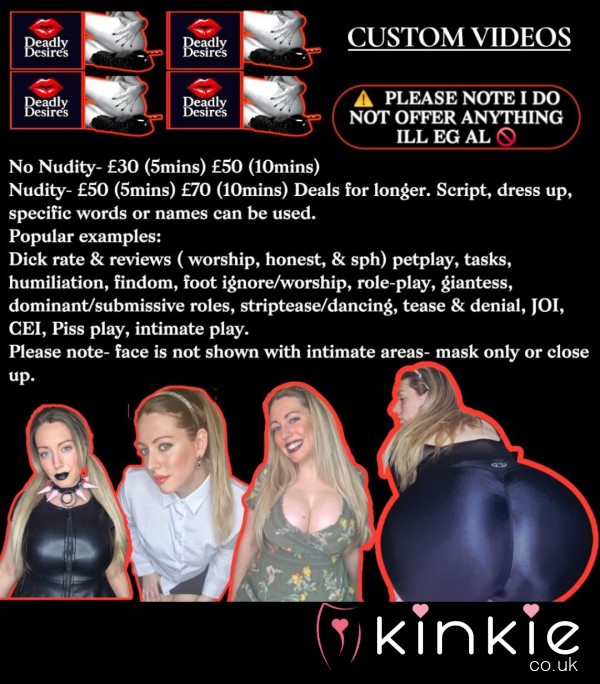 Custom Videos~ ALL IDEAS WELCOME! PLEASE NOTE I DO NOT OFFER ANYTHING ILL EG AL 💋