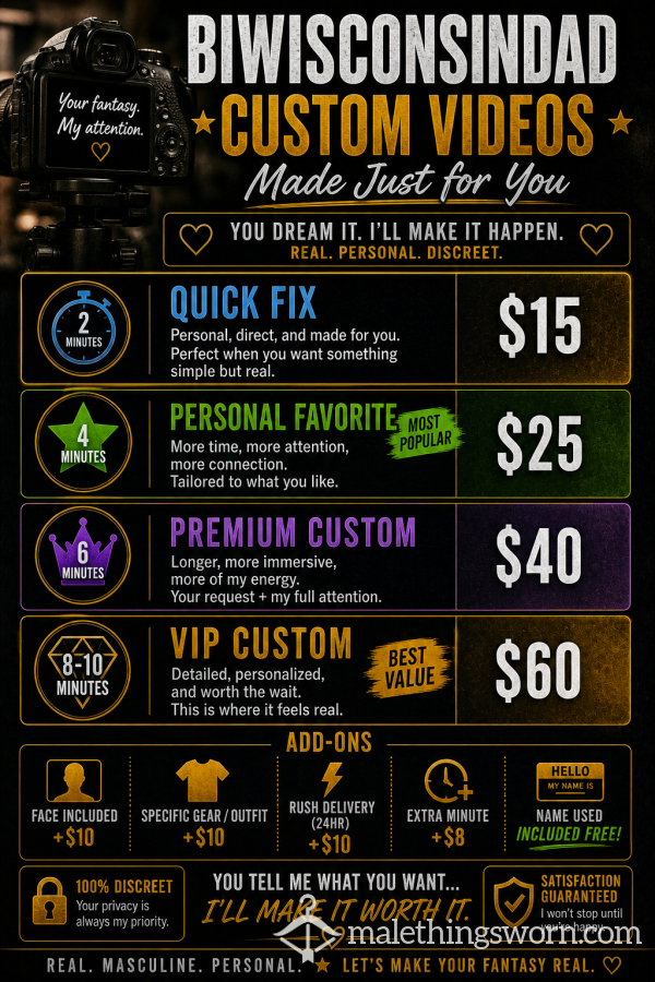 Custom Videos- You Dream Of It, I Make It Happen
