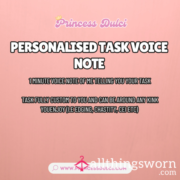 Custom Voice Note Tasks – Your Fantasy, My Voice