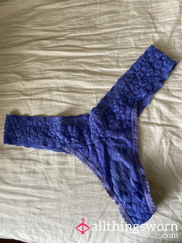 Custom Wear Blue Lace Thong