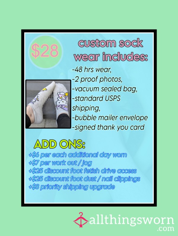 Custom Wear : Fun Smelly Character Ankle Socks With Vacuum Sealed Bag And Tracking Number