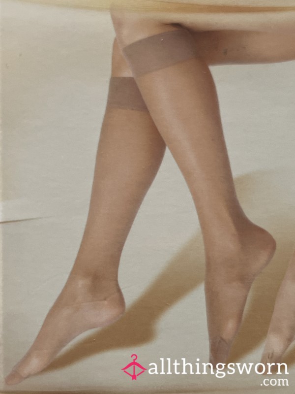 Custom Wear - Nylon Knee High Skin Coloured Socks 🥵