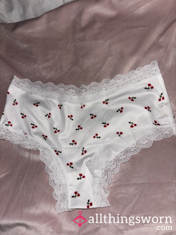 Custom Wear White Cherry Print Panties