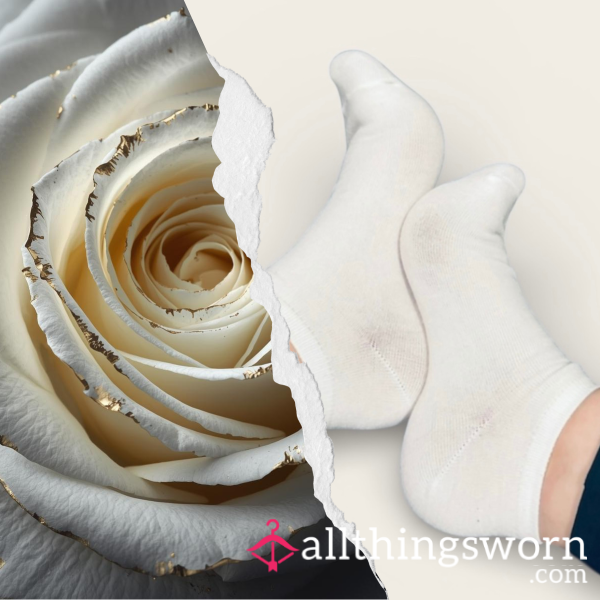 White Trainer Socks ⋆ 24 Hour Worn ⋆ Warm Foot Scent