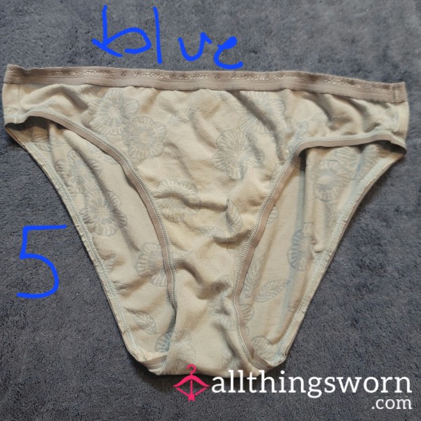 Custom Worn Blue Cotton Victoria's Secret Bikini Panties