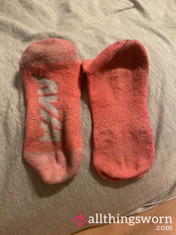 Custom Worn Matching Bright Pink Avia Socks – 48hr Fresh Foot Wear By Alice Demure 🩷🧦
