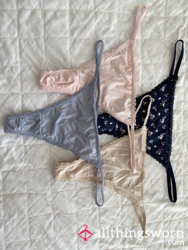Custom Worn Satin Thongs