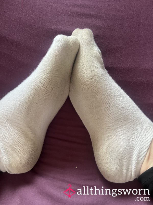 Custom Worn White Trainer Socks
