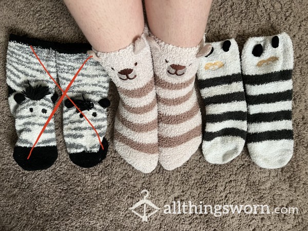 🐼🐻CUTE ANIMAL FUZZY SOCKS 48hr Wear