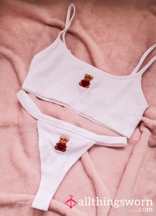 Bear Bralette And Thong Set - 48hr Wear 🧸
