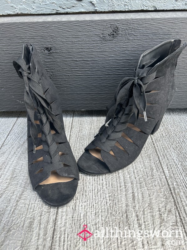 Cute Black Heel Booties