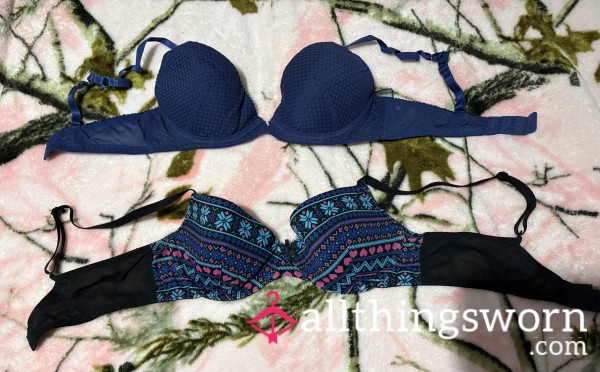 Cute Blue Black Pink Bras 34b And 34c Worn For A Day By Me An My Little Titties 😛