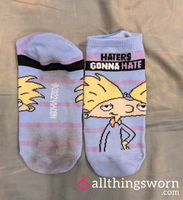 Cute Blue Cartoon Ankle Socks