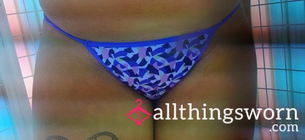 Cute Blue Pattern Thong