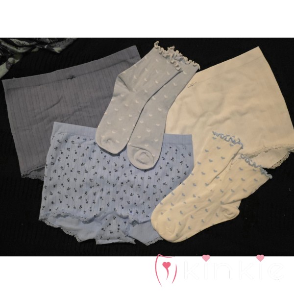 Cute Boy Shorts & Matching Socks Wear BUNDLE 💙🩵🤍