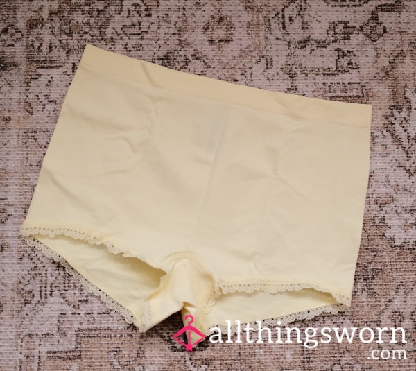 Cute Yellow Boyshort Panties, 48hr Wear ✨