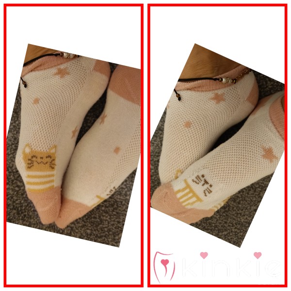 Cute Cat White Ankle Socks