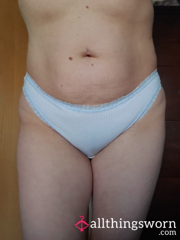 Cute Cotton Panty, Blue Plaid
