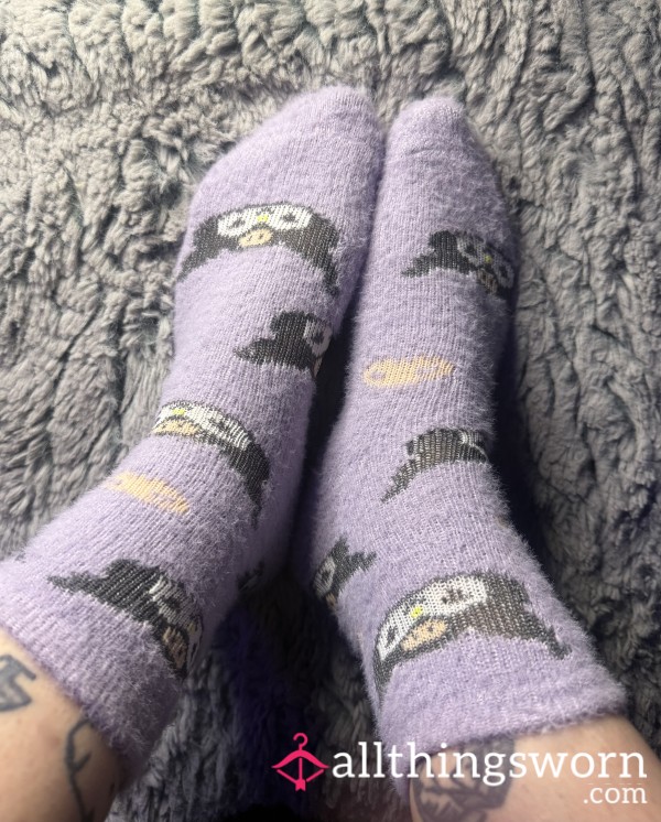 Cute Fluffy Purple Kuromi Socks