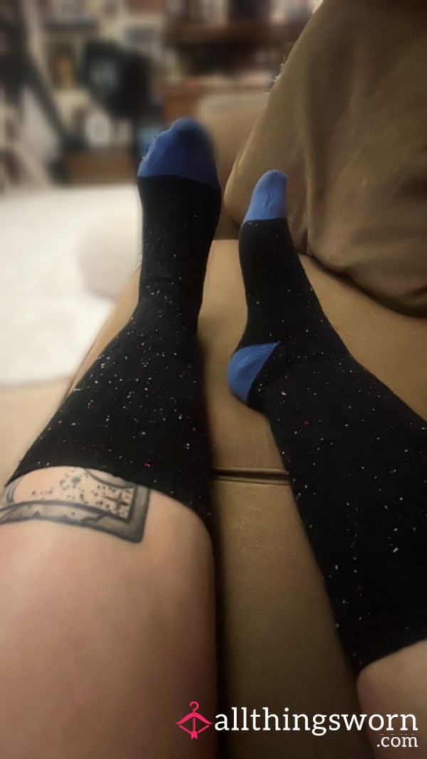 Cute Fuzzy Socks (blue & Dots) 🧦  24+ Hour Wear