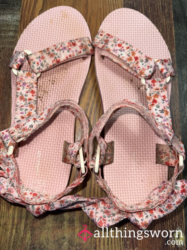 Cute Girly Flowered Sandals
