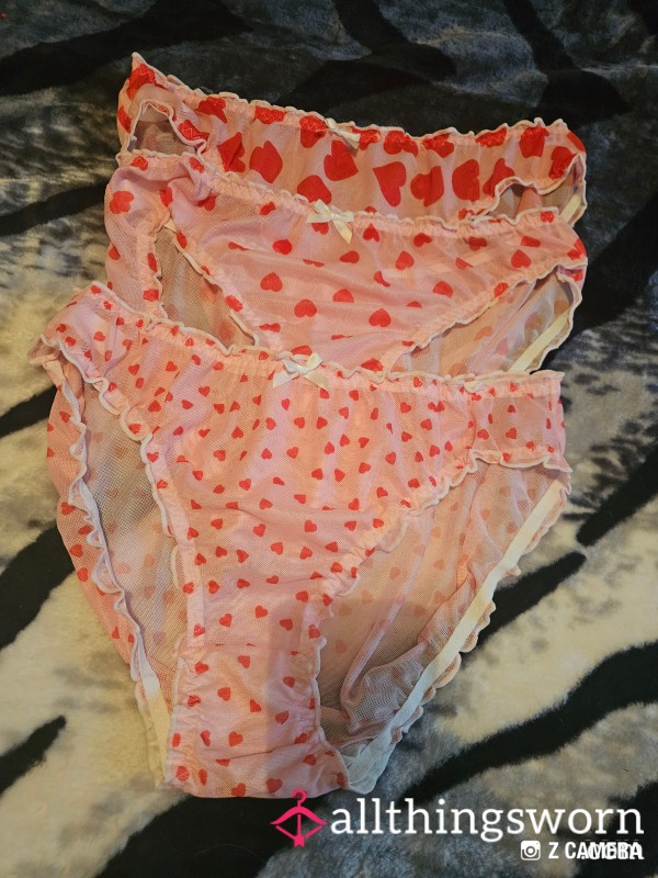 Cute Heart Panties Book Me For Upto 48hr Wear No Wipe If Preferred Will Be Vacuum  Packed And Sealed