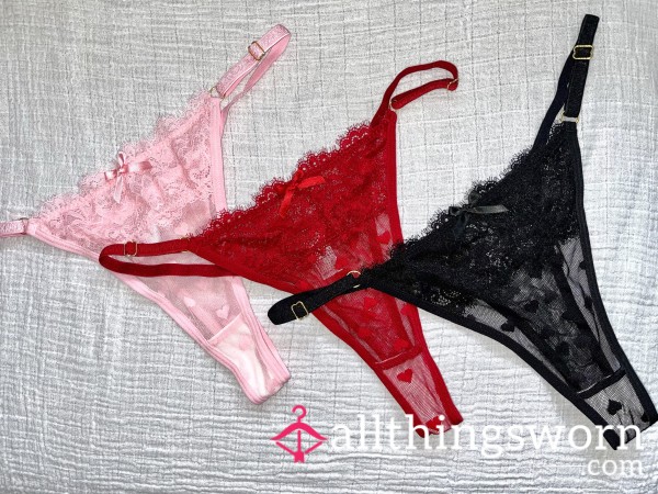 Cute Heart Thongs In 3 Colours! 🩷❤️🖤