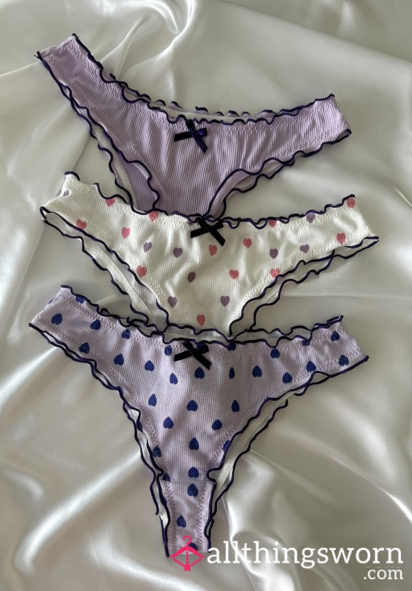 (˶˃ᆺ˂˶) Cute White And Lilac Panties ♡