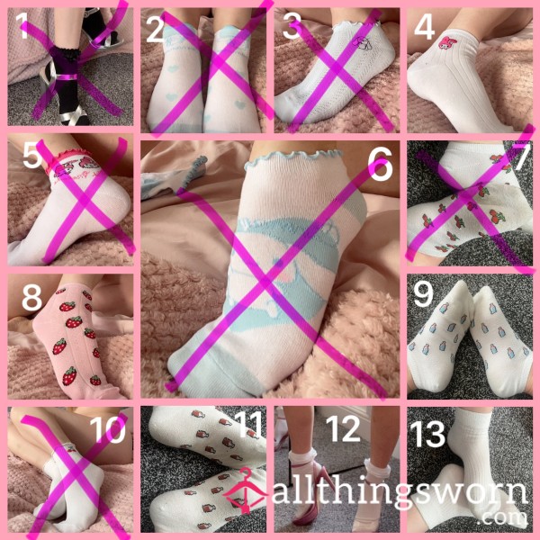 Cute Little Milf Sl*t Socks | UK Size 5/small | Various Colours & Patterns - £10