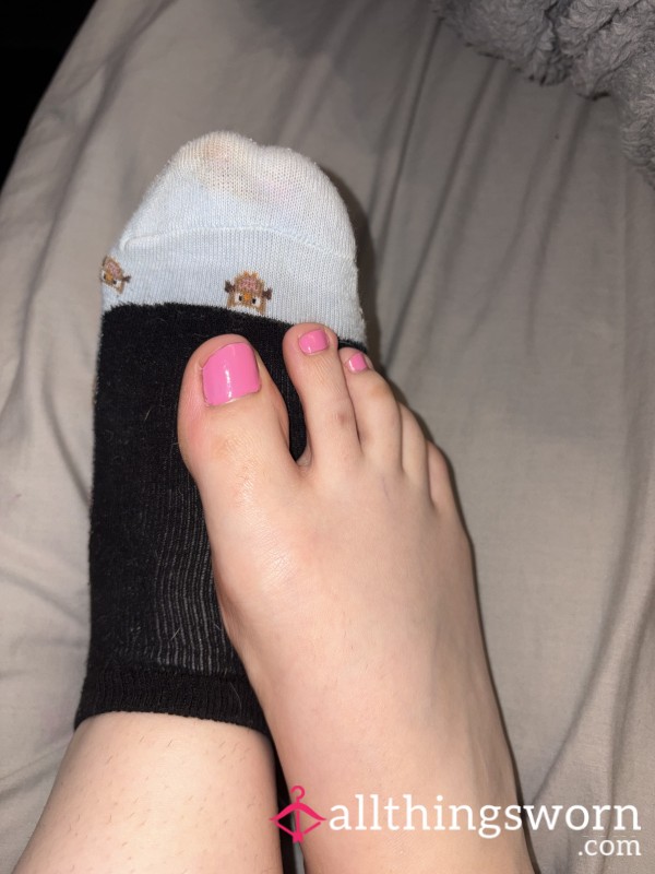 Cute Owl Socks Worn By S**y Goth Girl
