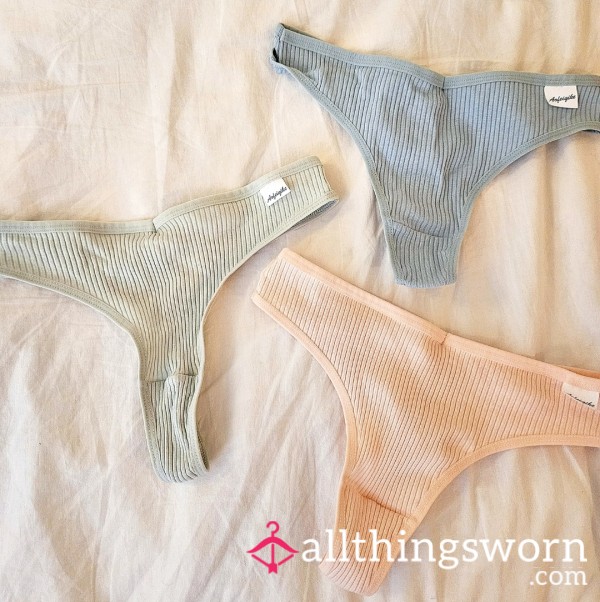 Cute Pastel Cotton Thongs 🩷🩵💚