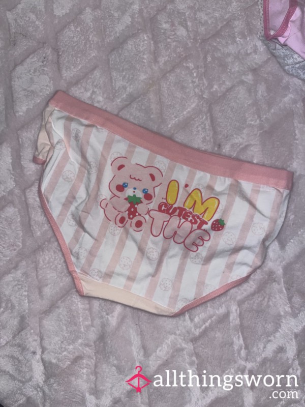 Cute Peach Cartoon Panties - SIZE XS