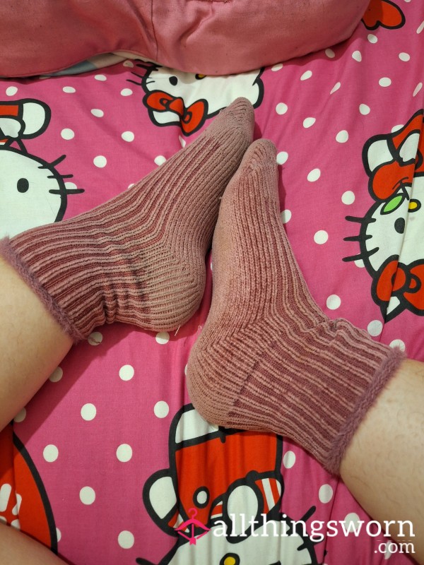 Cute Pink Fluffy Socks Worn For A Week