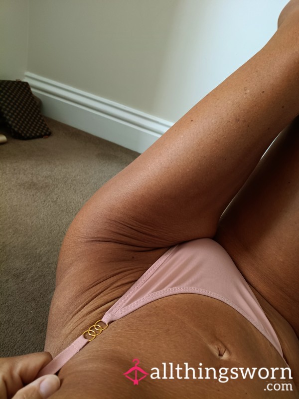 Cute Pink G String With Chain Detail Soaked In My Natural Juices