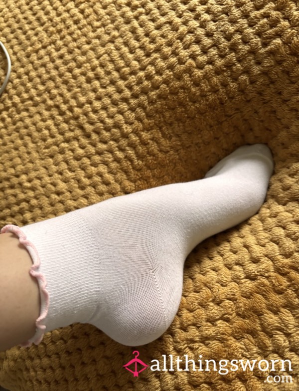 Cute Pink Heart Ankle Socks