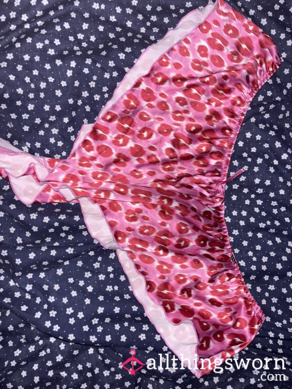 Cute Pink Satin Leopard Print Panties 🩷