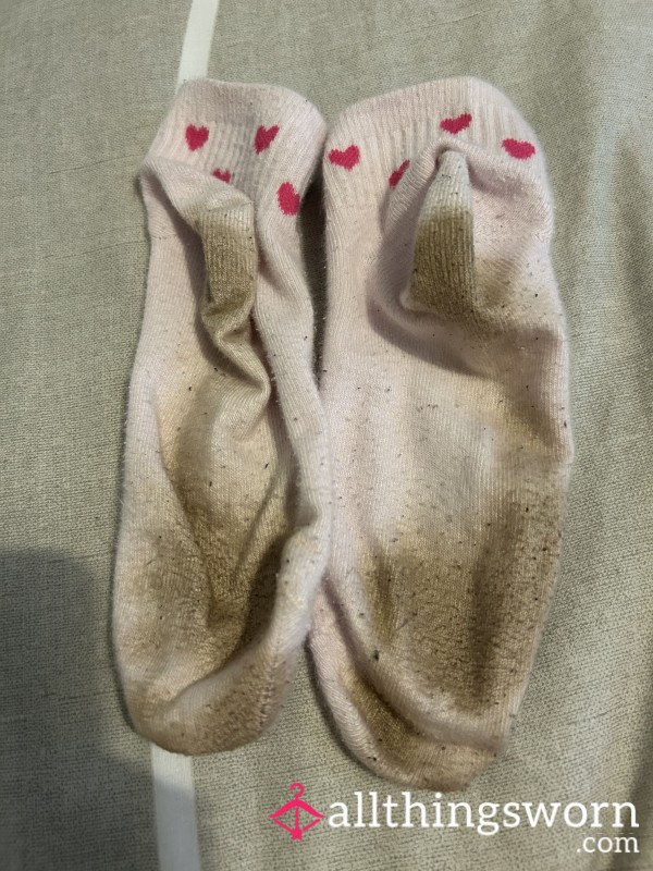 Cute Pink Socks, Worn For 24 Hours, Dirty, Smelly, Sweaty