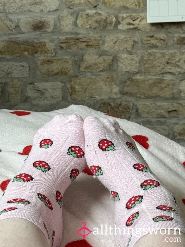 Cute Pink Strawberry Socks
