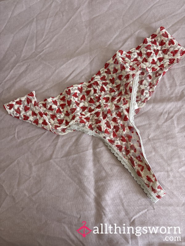 Cute Pink Thong With Hearts