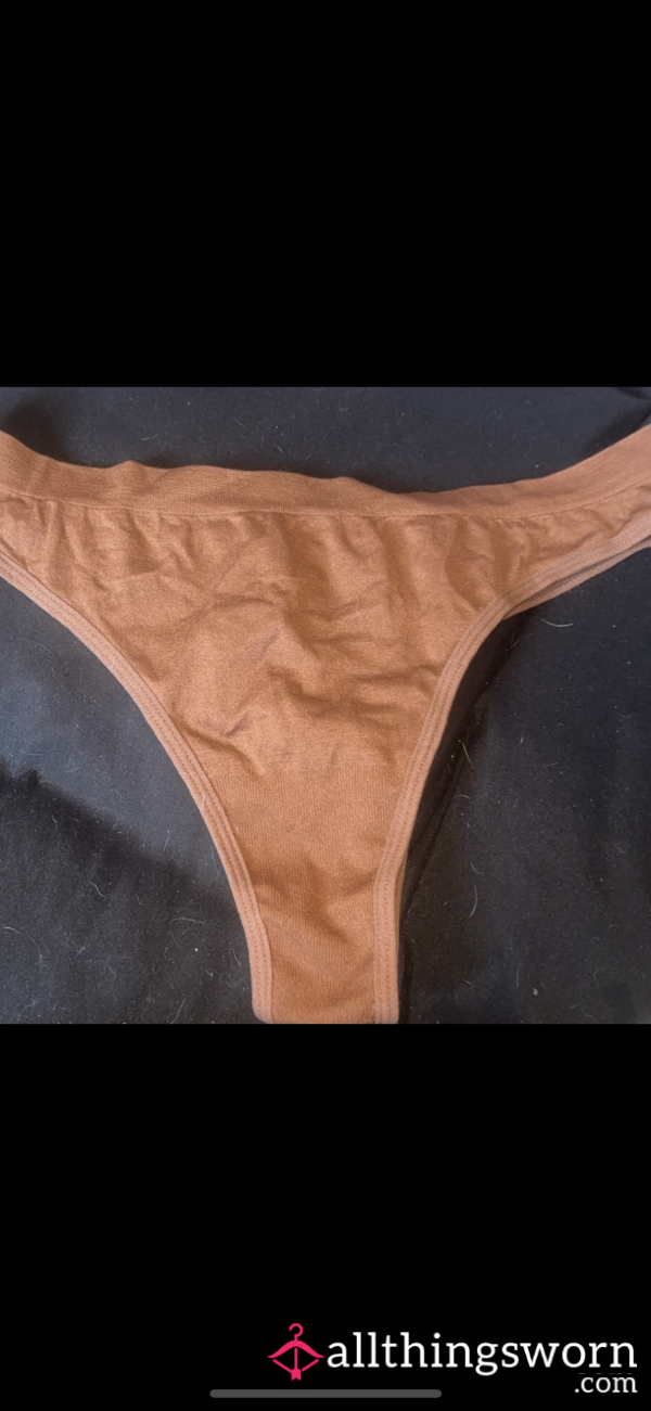 Brown Thick Thong – Soft, Worn & Strongly Scented 🩶✨