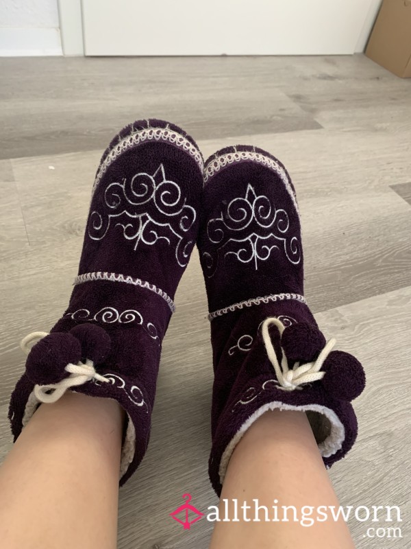 Cute Purple Slipper Boots