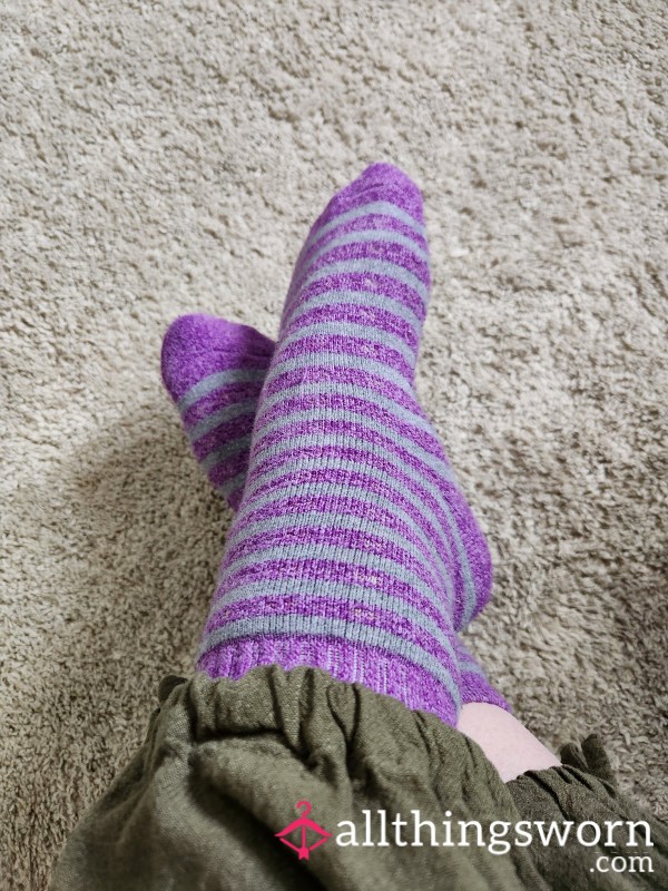 Cute Purple Stripped Worn 2 Days