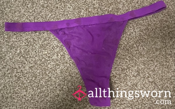 S**y Purple Thong With Love Hearts All Over, Want To Taste Me? 👅😈🫶