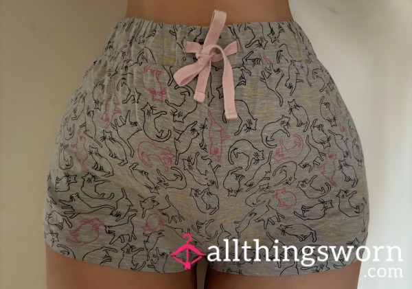 Cute Cat Print Pyjama Shorts 💕