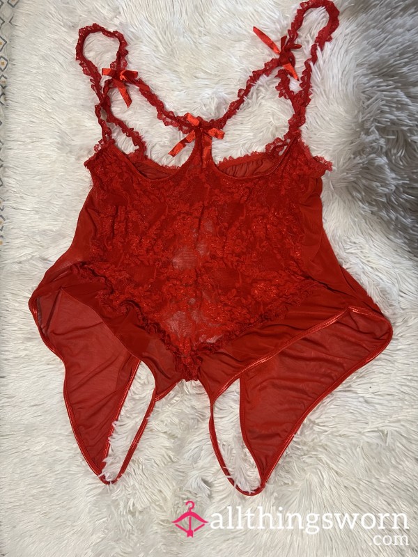 Cute Red Lace Lingerie