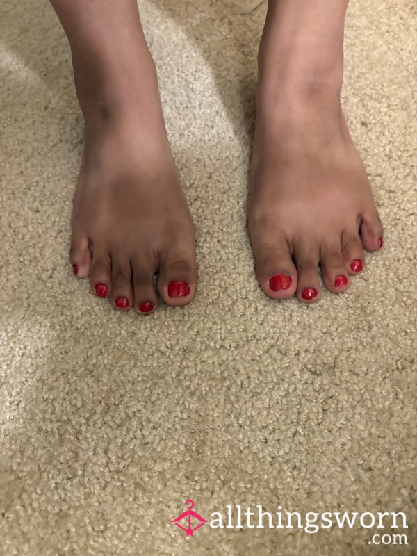 Cute Red Painted Toes