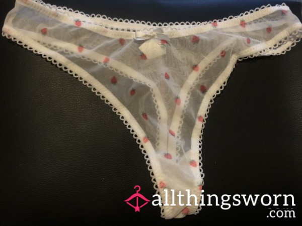 Cute Sheer White Thongs🍓🤍