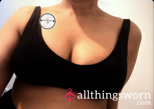 Cute Soft Bralette • Black • Worn Daily For 5 Days • Scented With My Natural Sweats And The Sweetness Of A Brownie 🙋🏽‍♀️