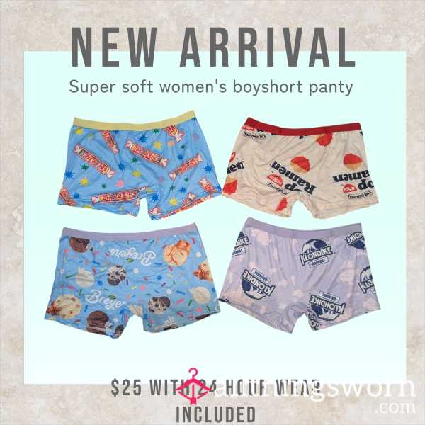 Cute Soft Food Fun Women's High Waisted Cheeky Boyshort Brief Panty