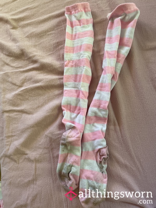 Cute Striped Overknee Socks
